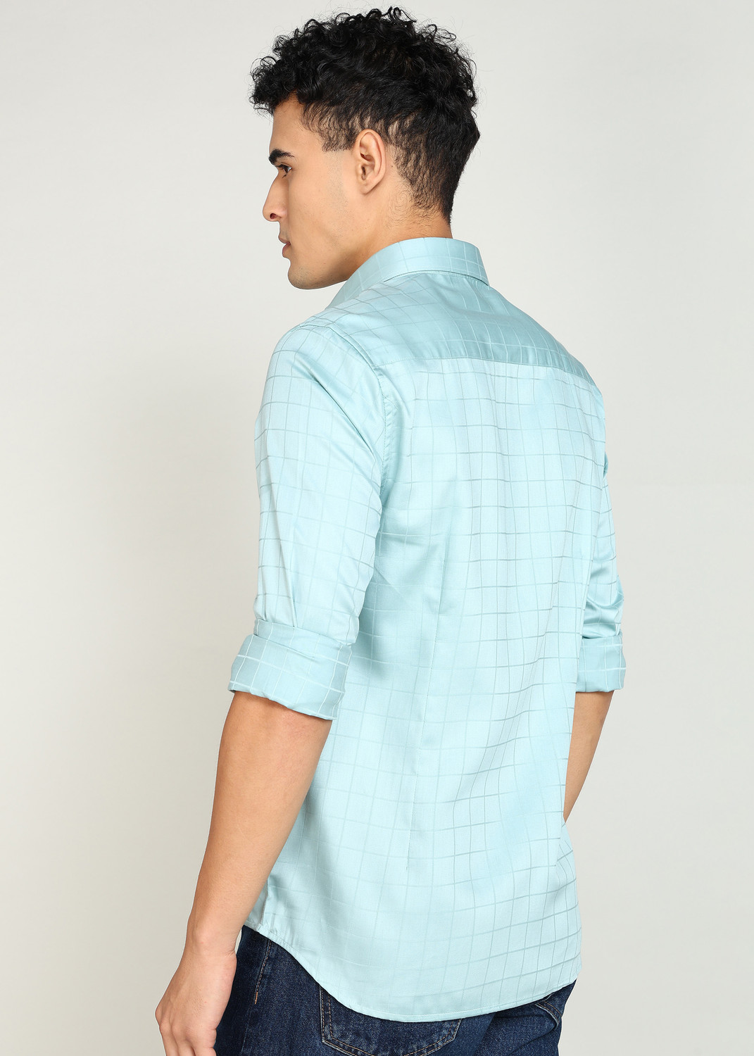 Image of INTEGRITI Men Solid Formal Light Green Shirt