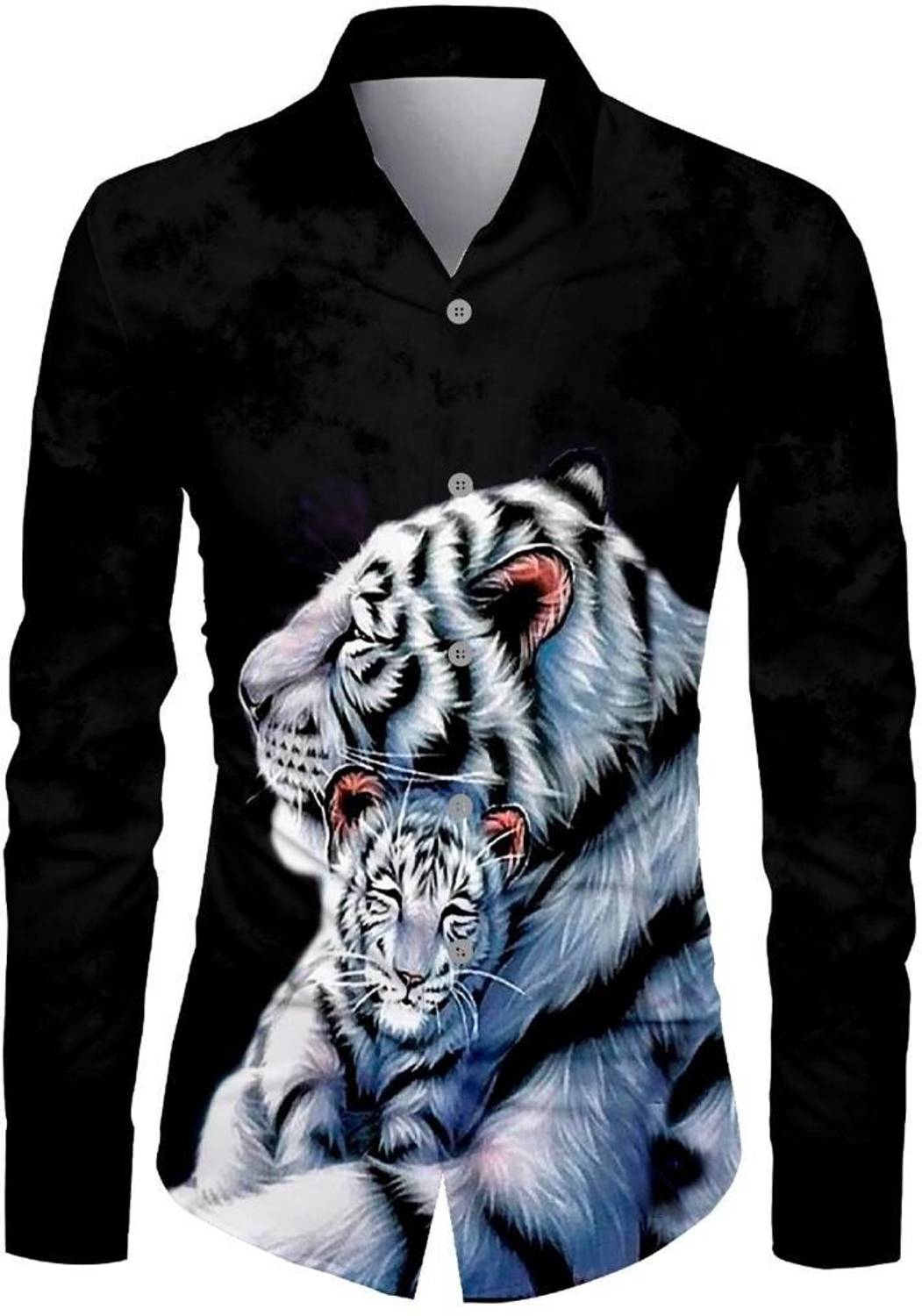 AviraEnterprise Men Animal Print Casual Black Shirt