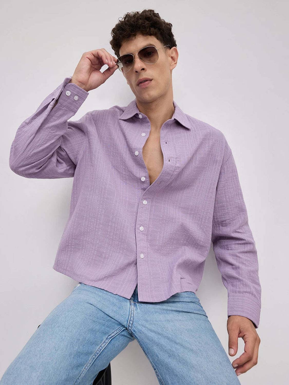 VASTRADO Men Purple Casual Shirt - Image 1
