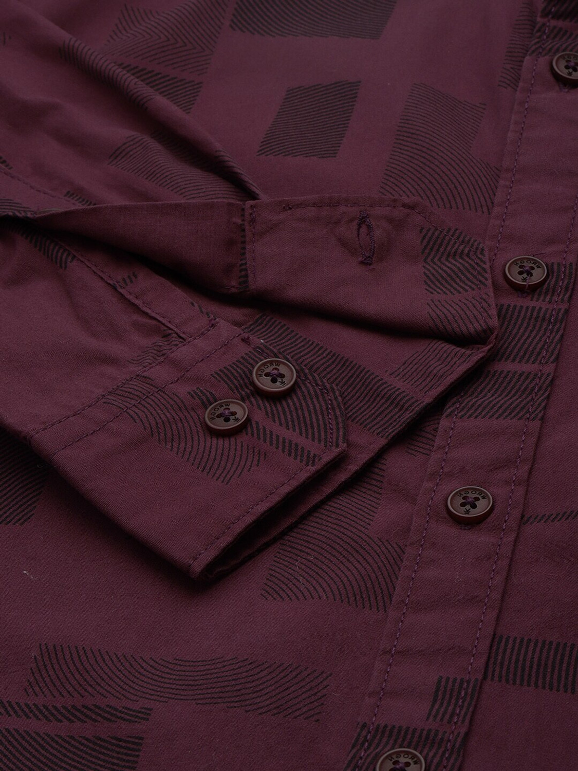 Image of WROGN Men Printed Casual Purple, Black Shirt