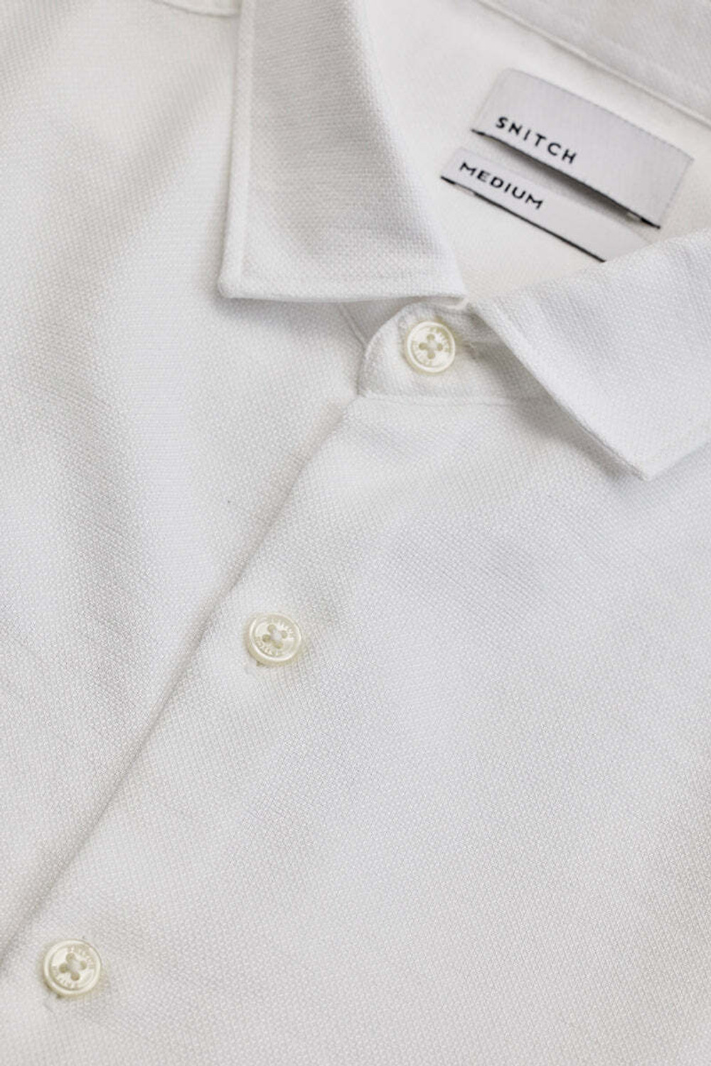 Image of Snitch Men Solid Casual White Shirt