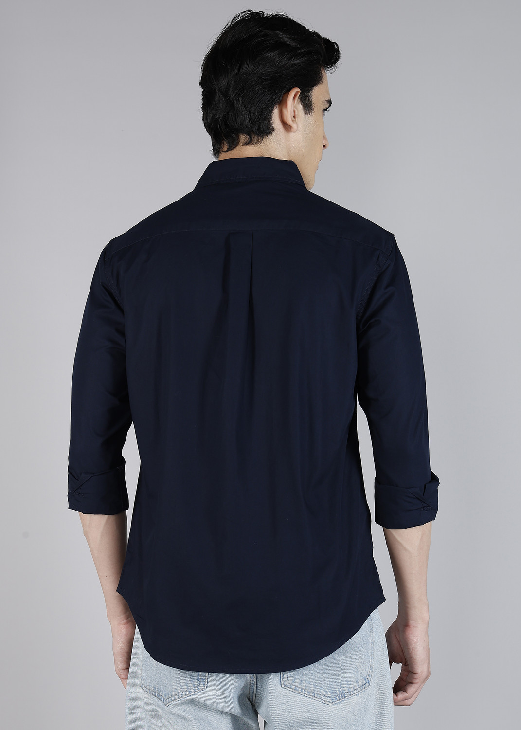 Image of LEVI'S Men Solid Casual Dark Blue Shirt