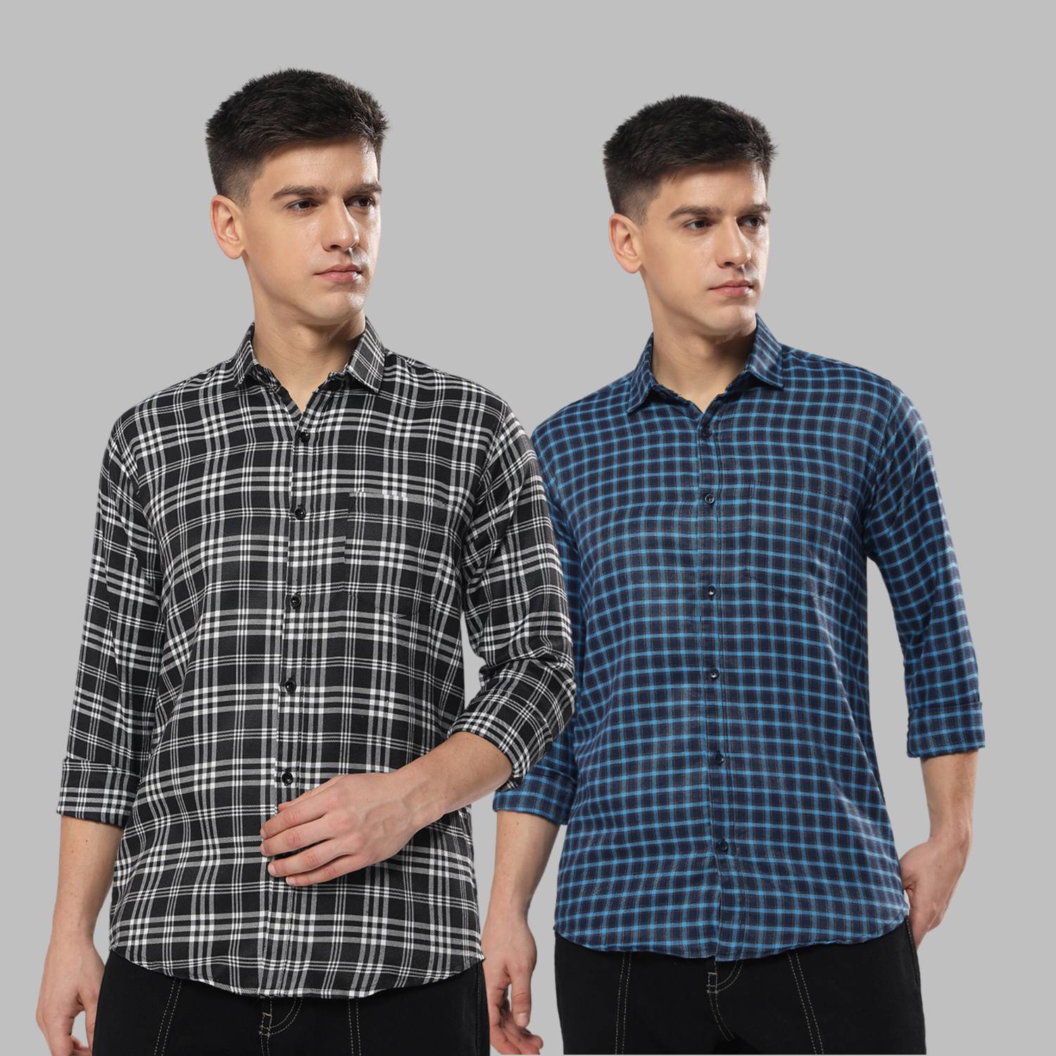 youth first Men Regular Fit Checkered Spread Collar Casual Shirt