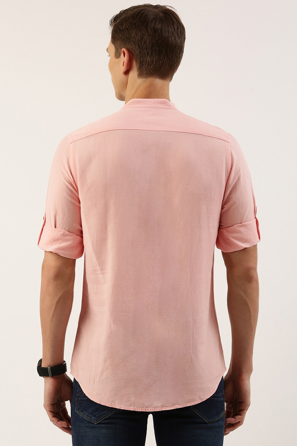 Image of PETER ENGLAND Men Solid Casual Pink Shirt