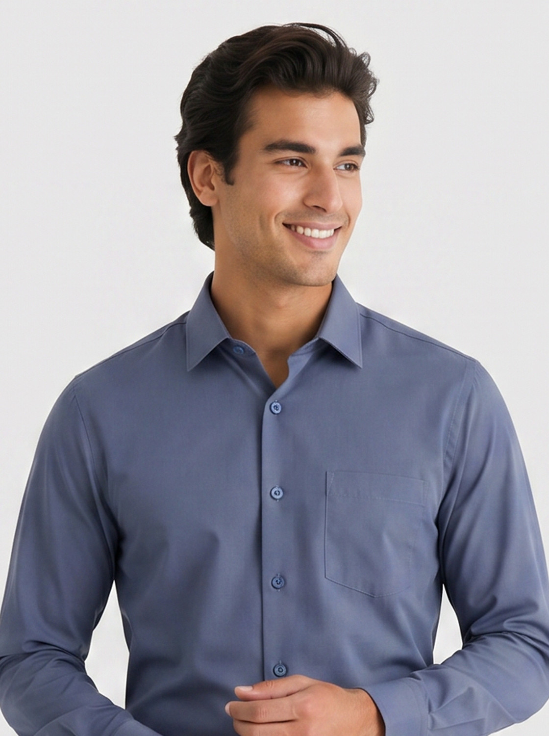 Image of Blackberrys Men Slim Fit Self Design Cut Away Collar Formal Shirt