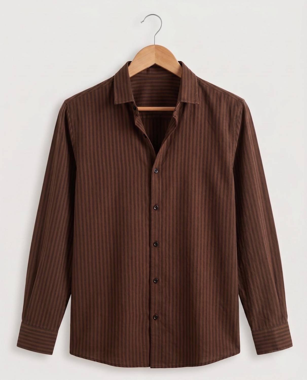TIGER SNAKE Men Striped Casual Brown, Black Shirt - Image 1
