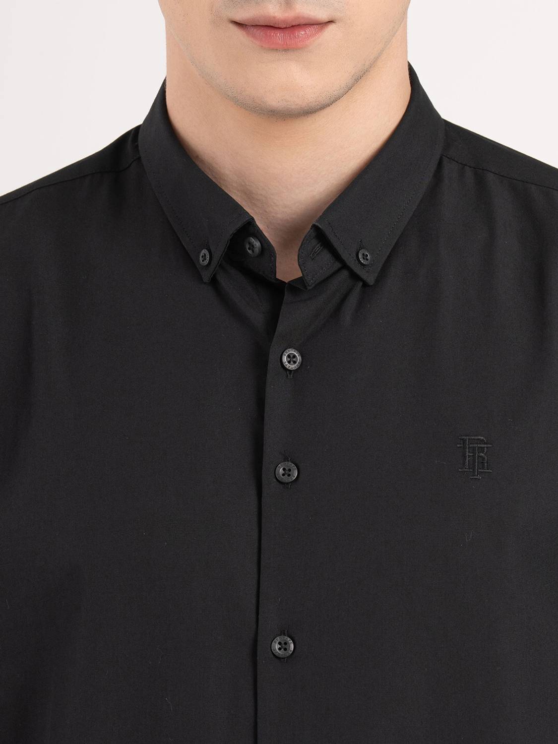 RED TAPE Men Solid Casual Black Shirt - Image 5