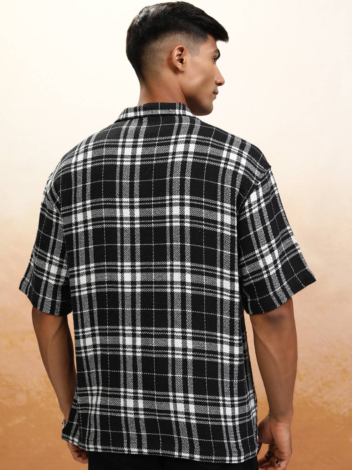 HIGHLANDER Men Checkered Casual Black, White Shirt - Image 2