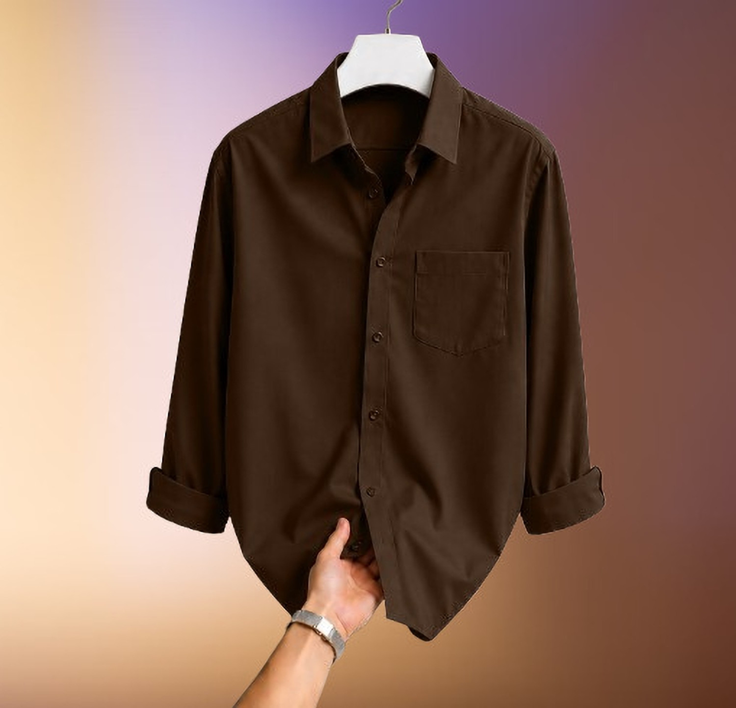 Image of fid Men Regular Fit Solid Spread Collar Formal Shirt