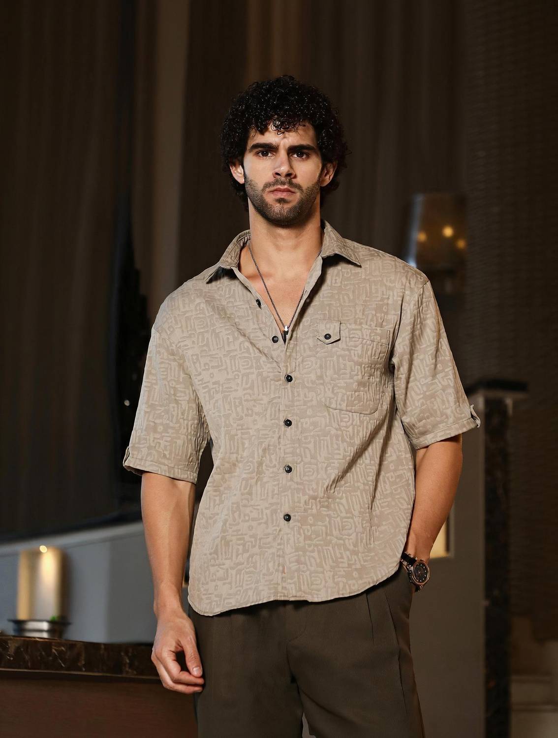 CAHOOT Men Beige Casual Shirt - Image 1