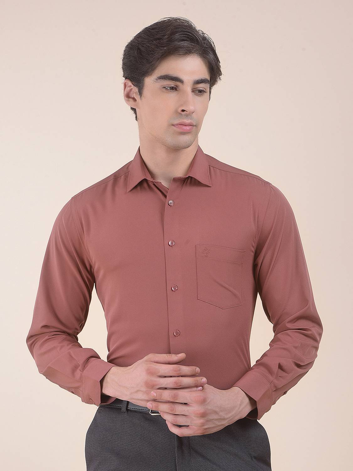 CANTABIL Men Brown Formal Shirt - Image 1