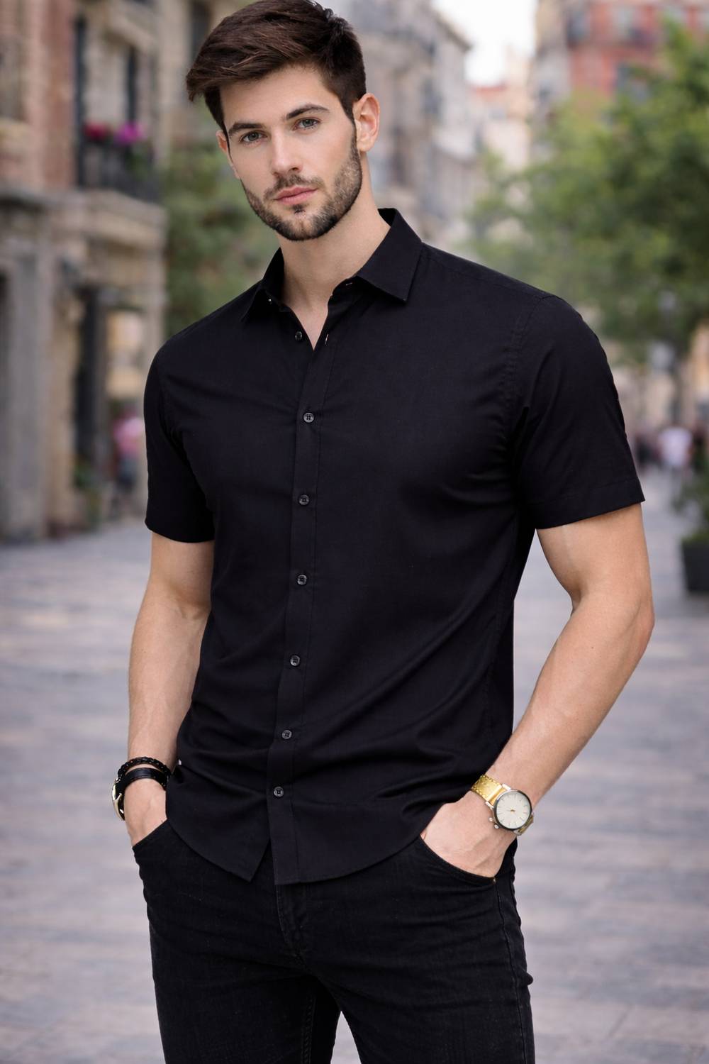 BROCON Men Black Casual Shirt - Image 1