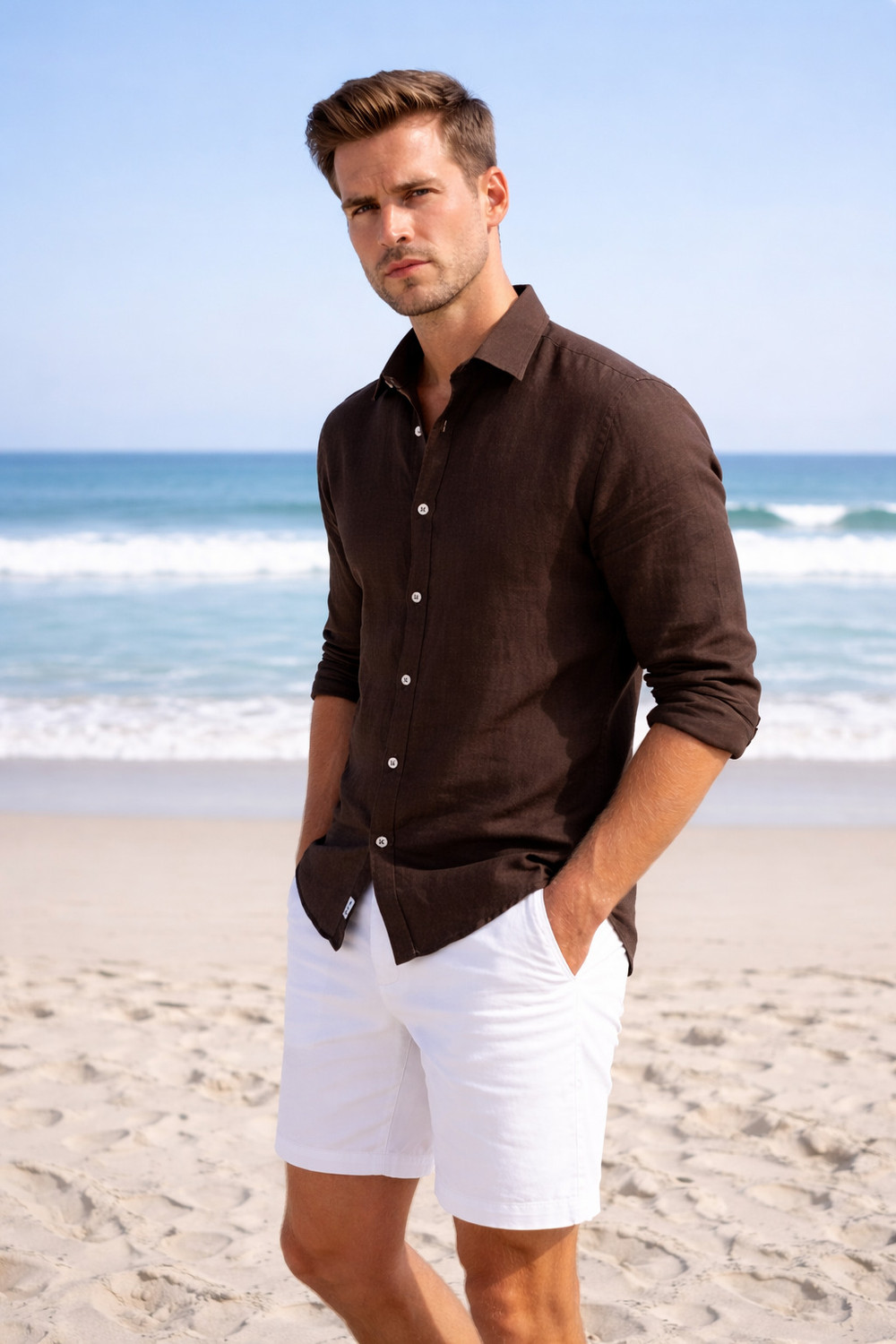 Image of Roadster Men Self Design Casual Pink Shirt