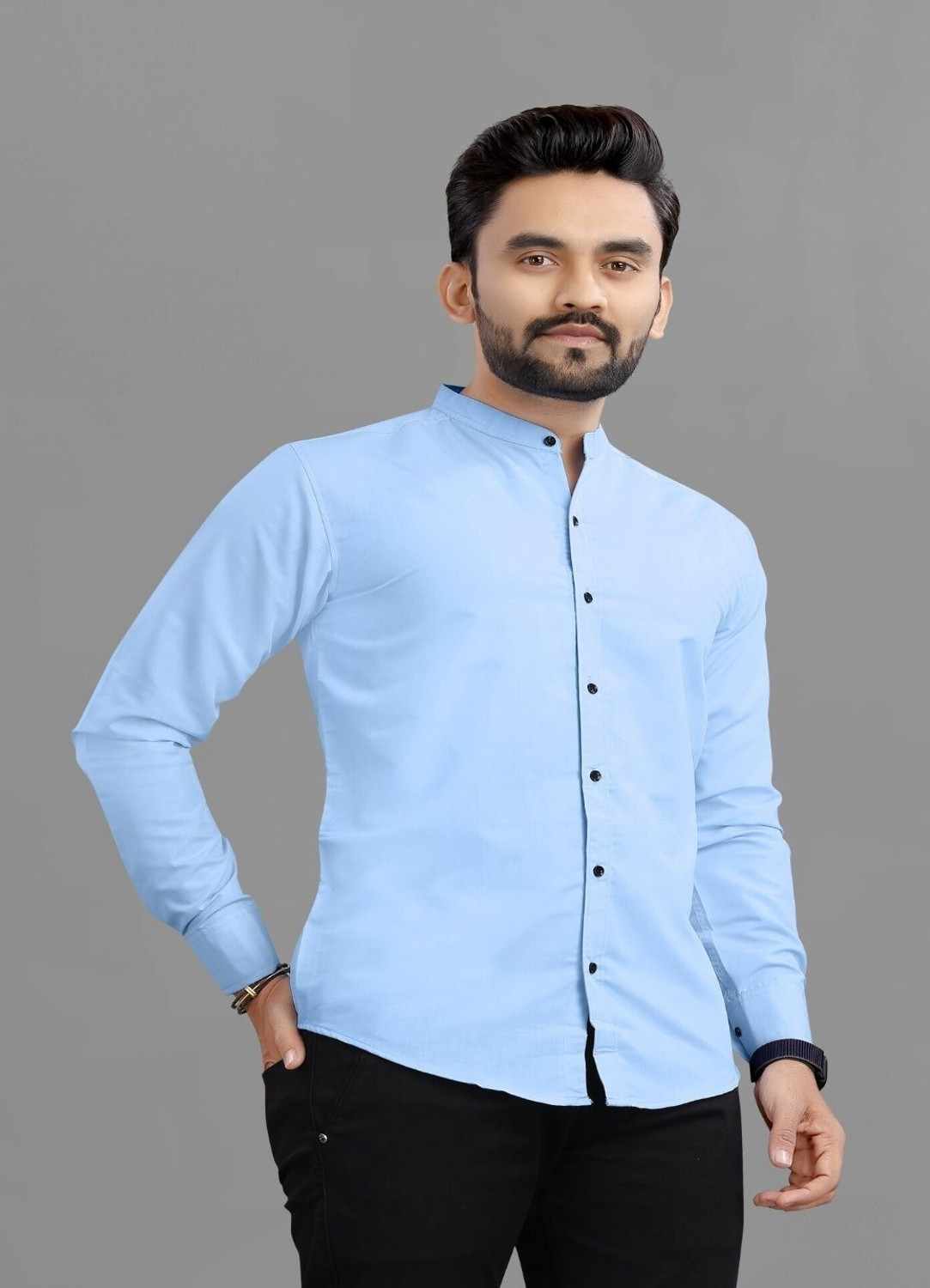 Image of VTEXX Men Solid Formal Multicolor Shirt