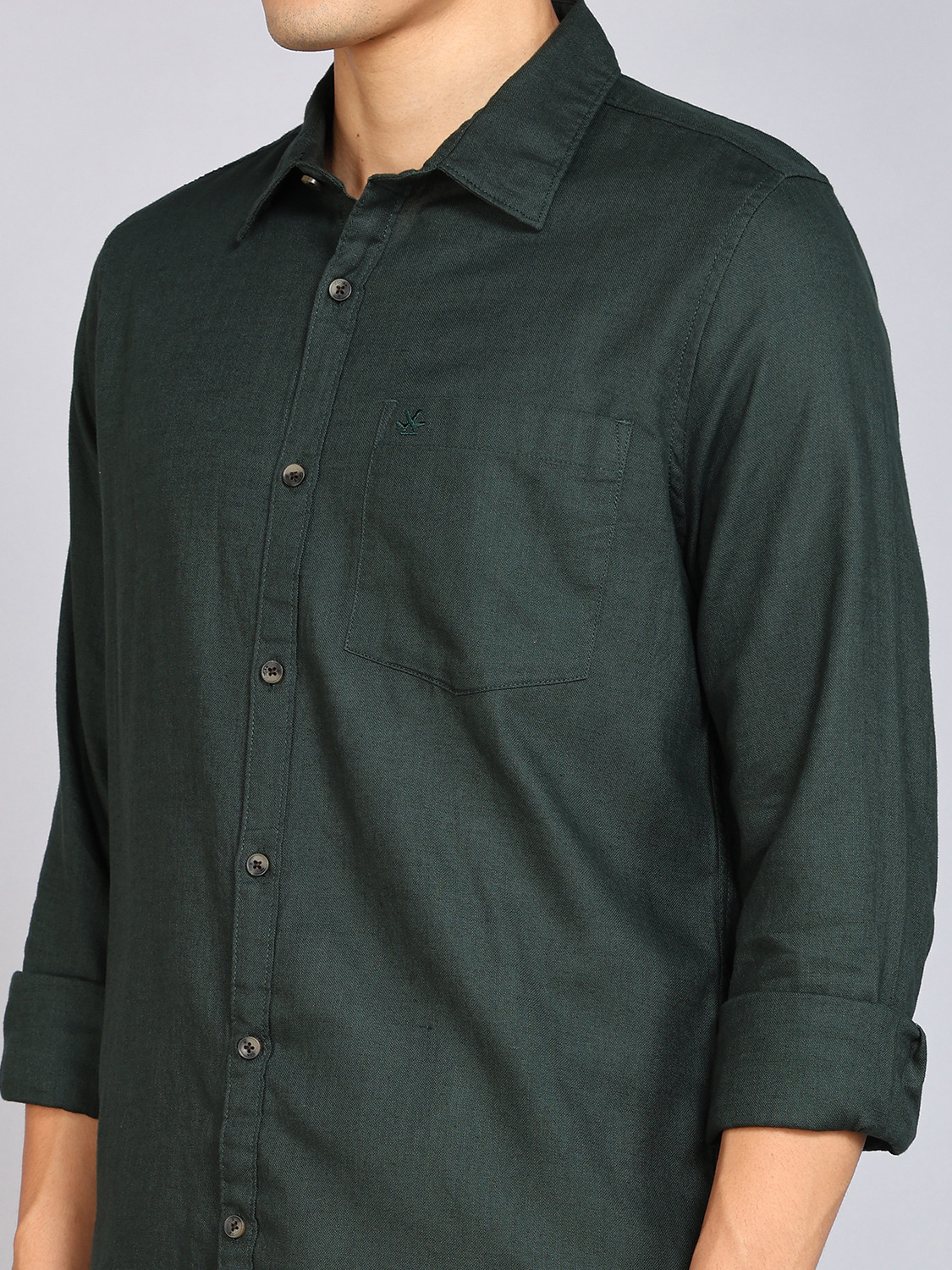 Image of WROGN Men Regular Fit Solid Casual Shirt