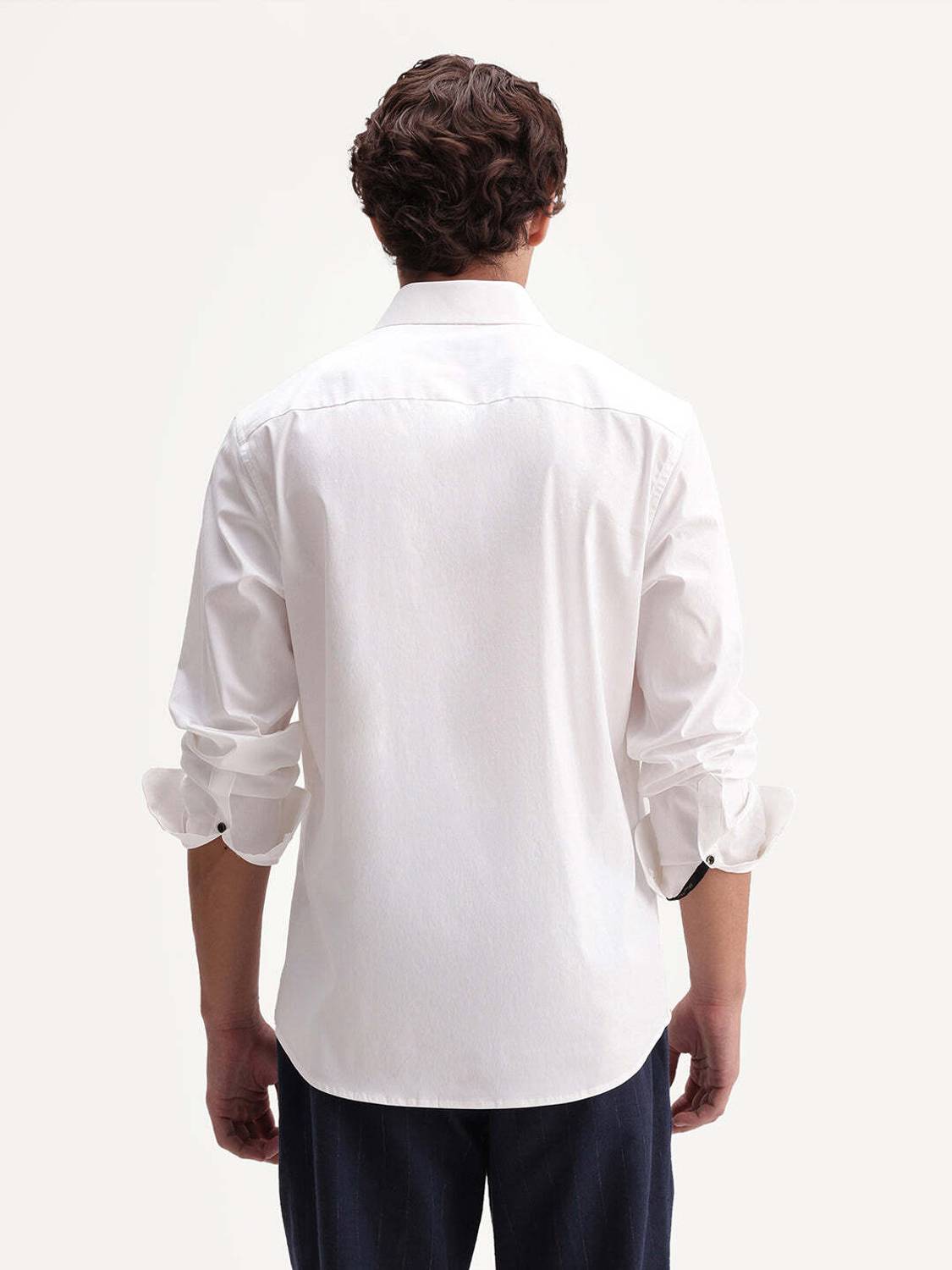 RARE RABBIT Men Solid Casual White Shirt - Image 2