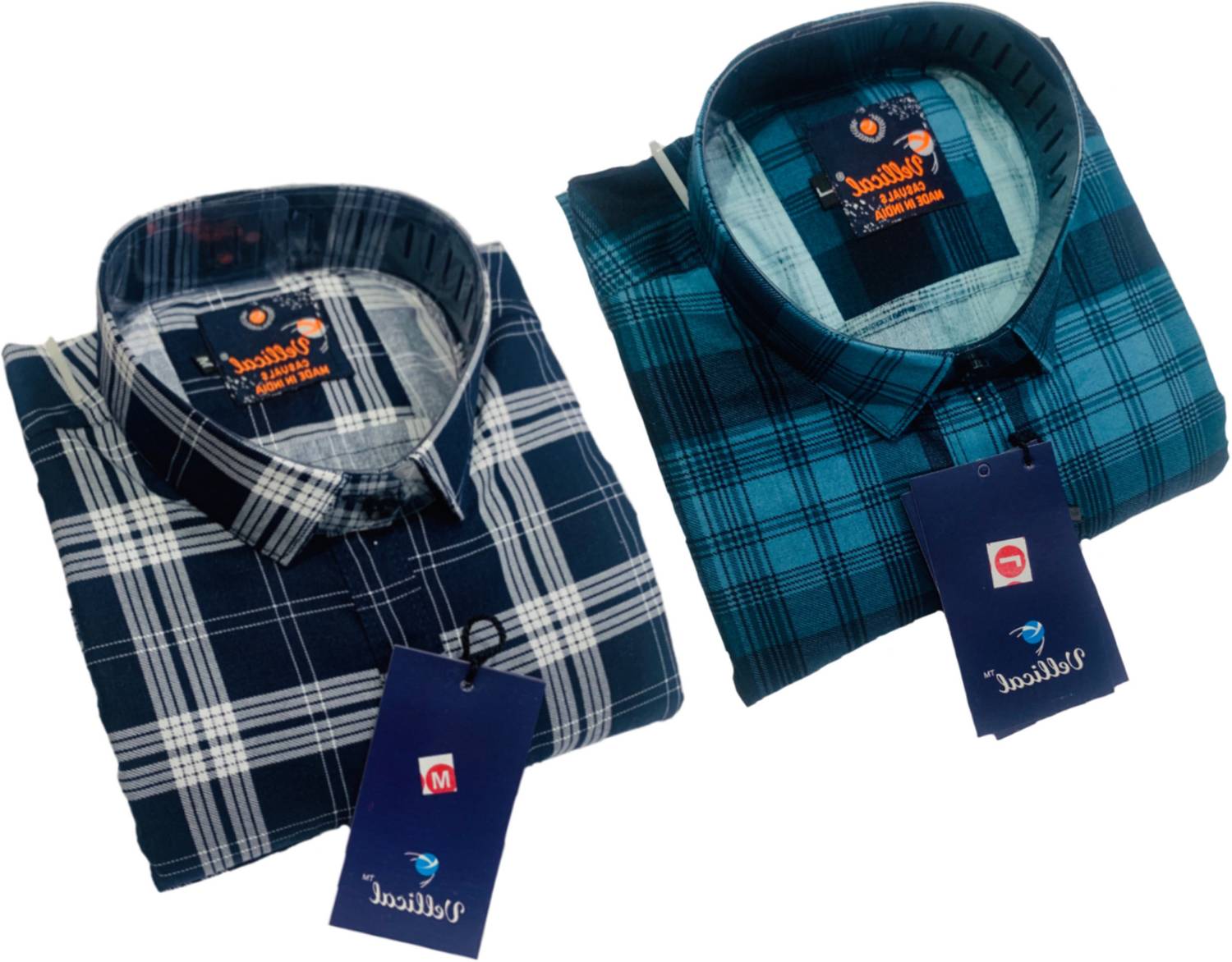Vellical Men Slim Fit Checkered Spread Collar Casual Shirt (Pack