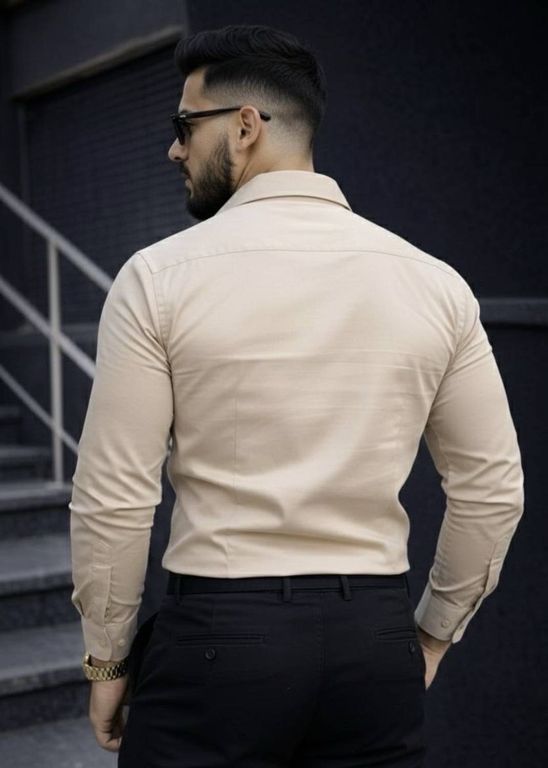 JCOSTA Men Solid Casual Cream Shirt - Image 2