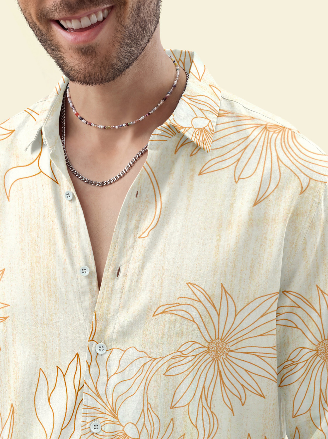 Image of vdlooks Men Relaxed Fit Floral Print Casual Shirt