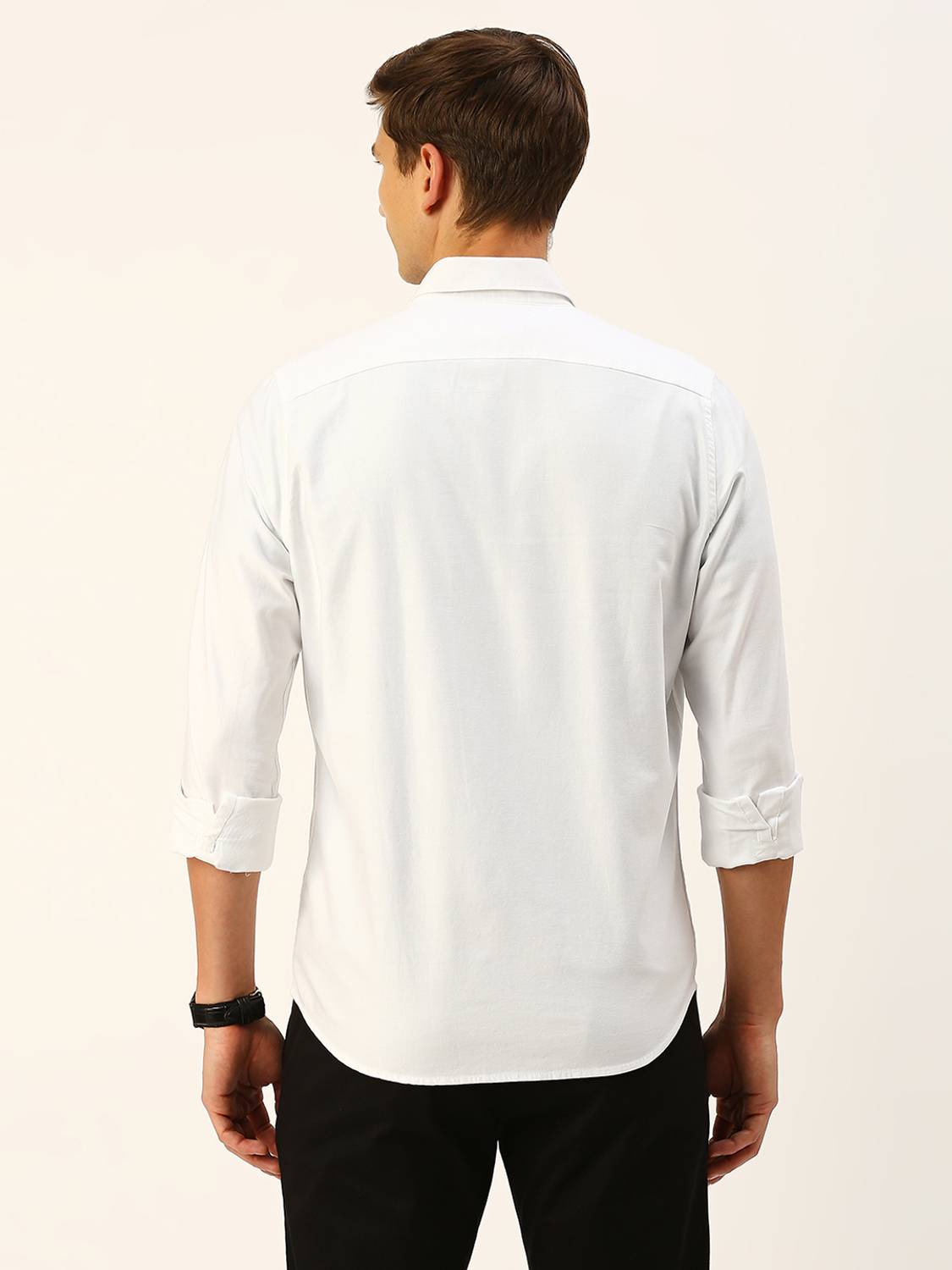 THOMAS SCOTT Men Solid Casual White Shirt - Image 4