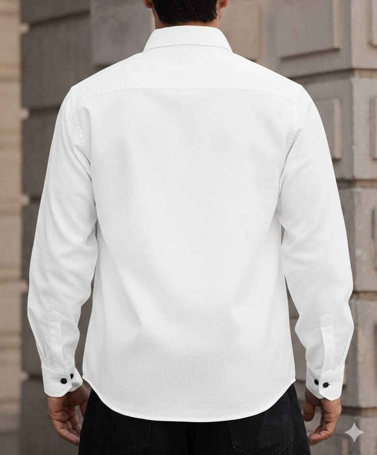 Image of CFILORUX Men Solid Casual White Shirt