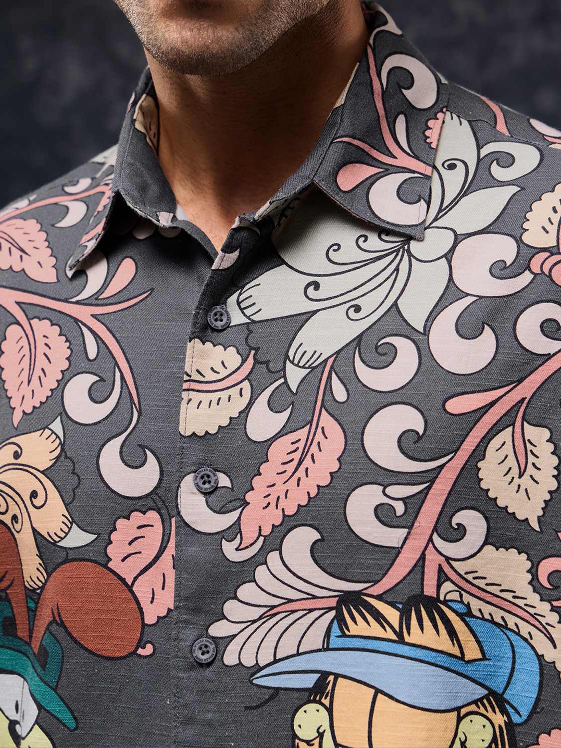 Image of The Souled Store Men Graphic Print Casual Grey Shirt