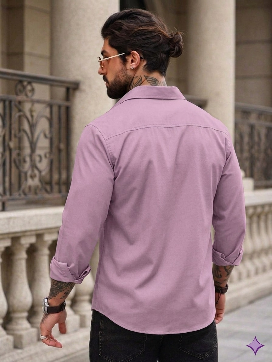 Image of METRONAUT Men Solid Casual Pink Shirt