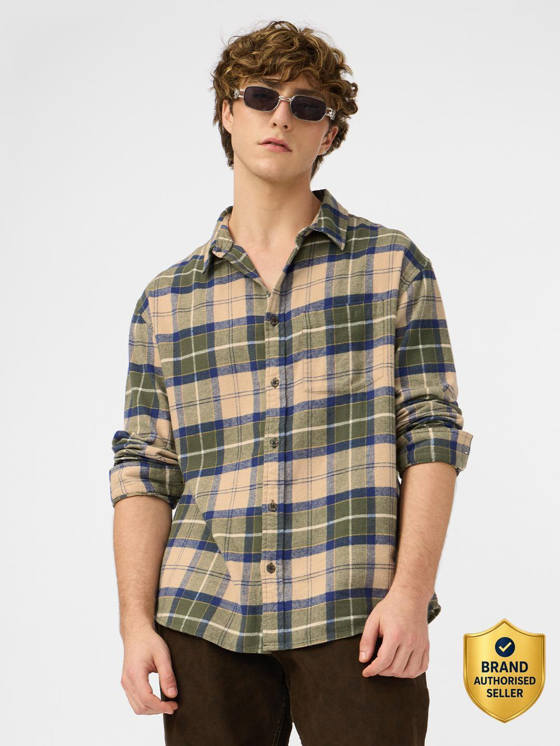 Image of The Souled Store Men Checkered Casual Multicolor Shirt