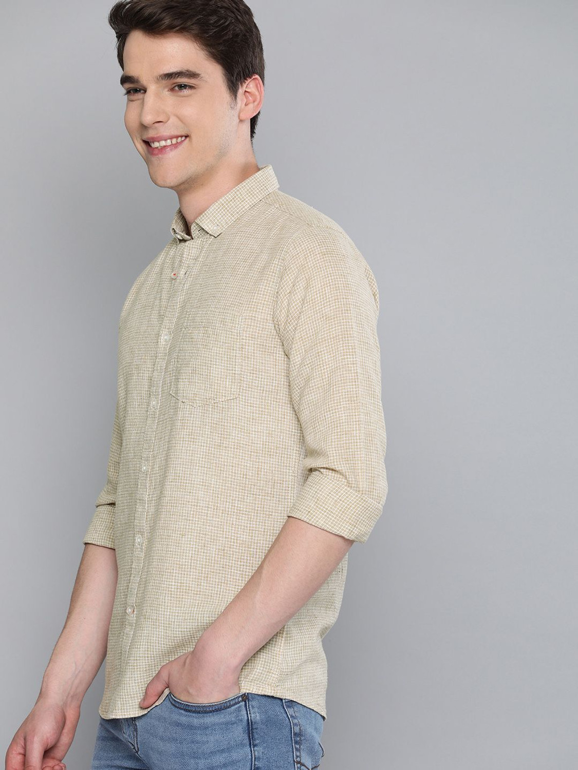 Image of Mast & Harbour Men Regular Fit Checkered Casual Shirt