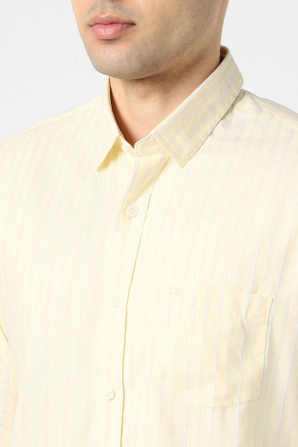 Image of PETER ENGLAND Men Striped Casual Yellow Shirt