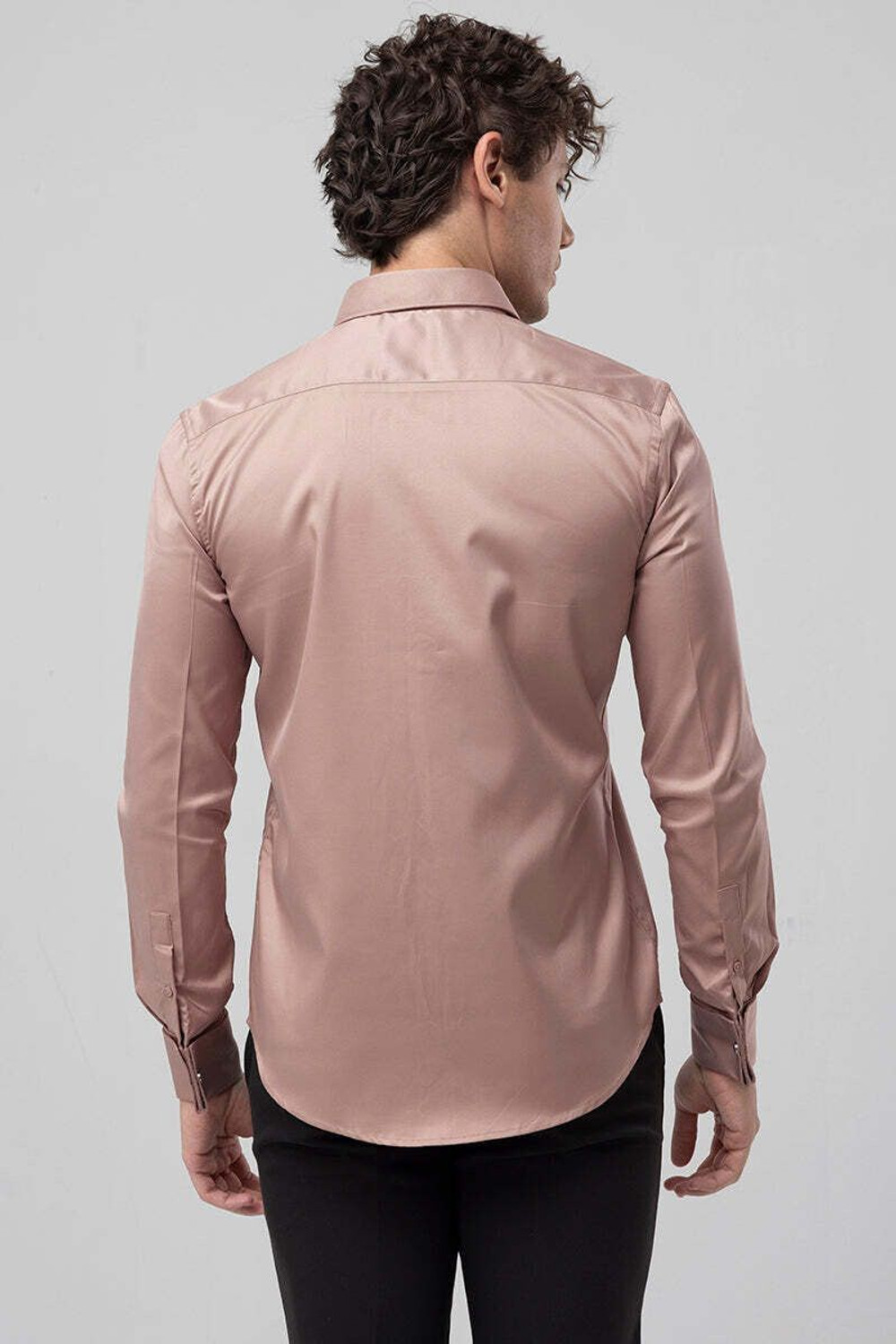 Image of Snitch Men Solid Casual Pink Shirt