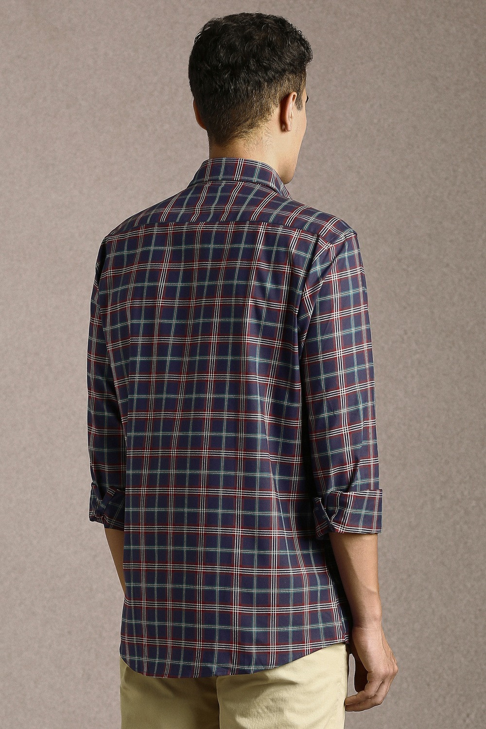 Image of LOUIS PHILIPPE Men Slim Fit Checkered Casual Shirt