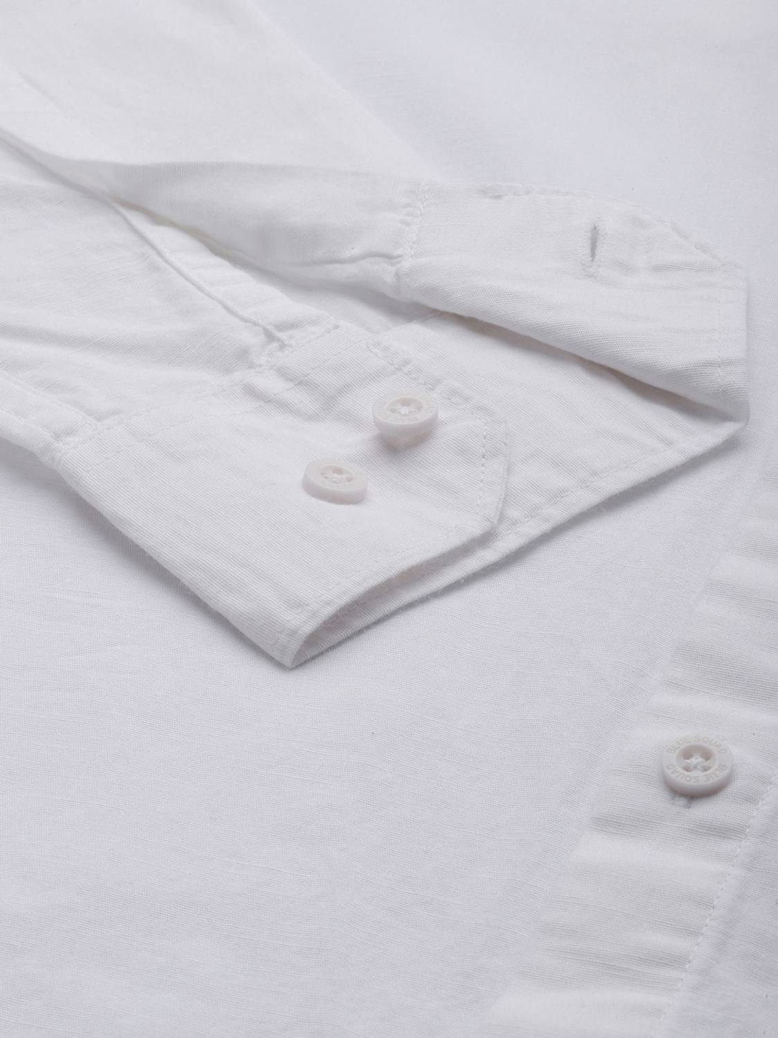 BLUE SQUAD Men Solid Casual White Shirt - Image 5