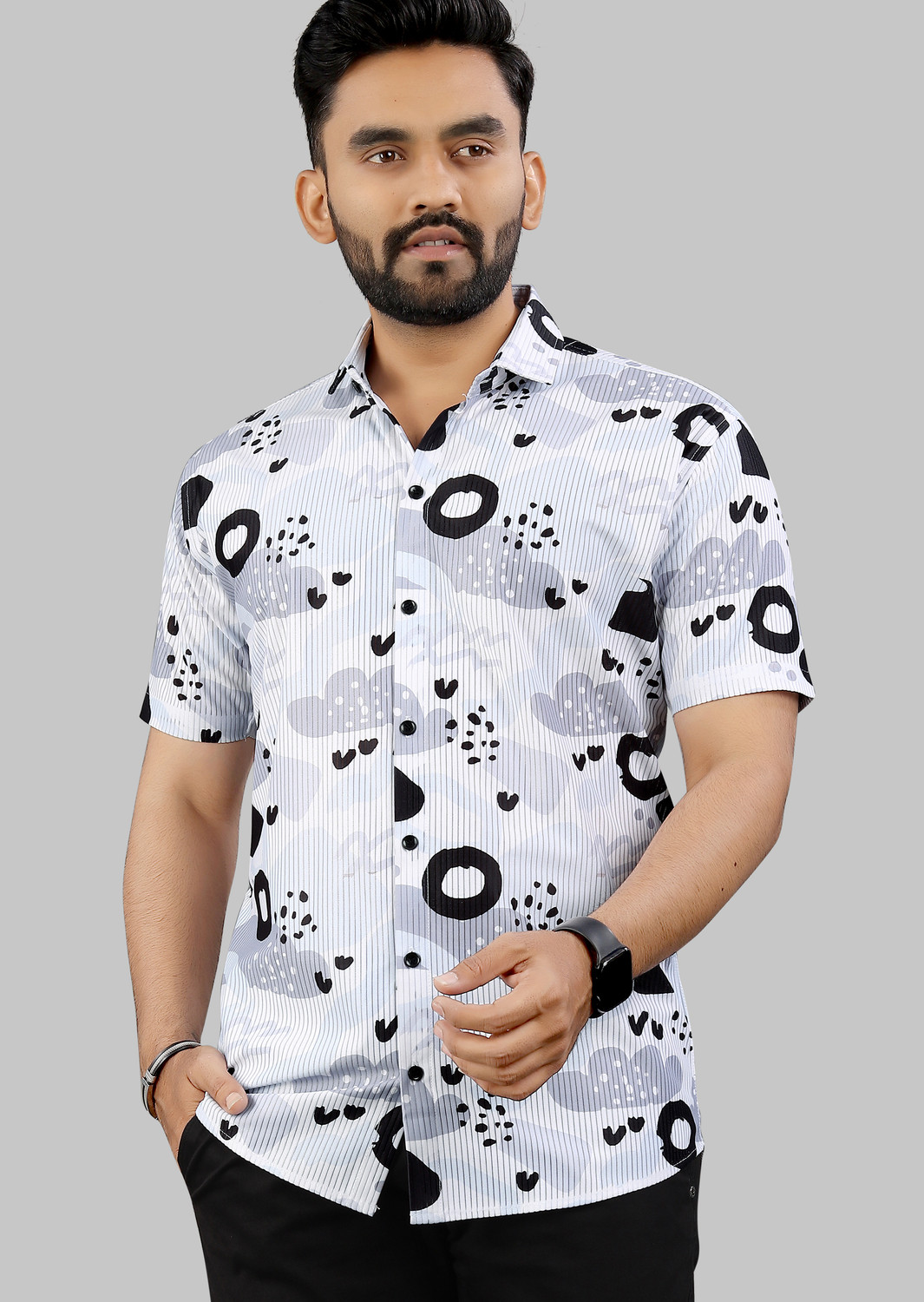 Image of Varidashi Men Printed Casual Multicolor Shirt