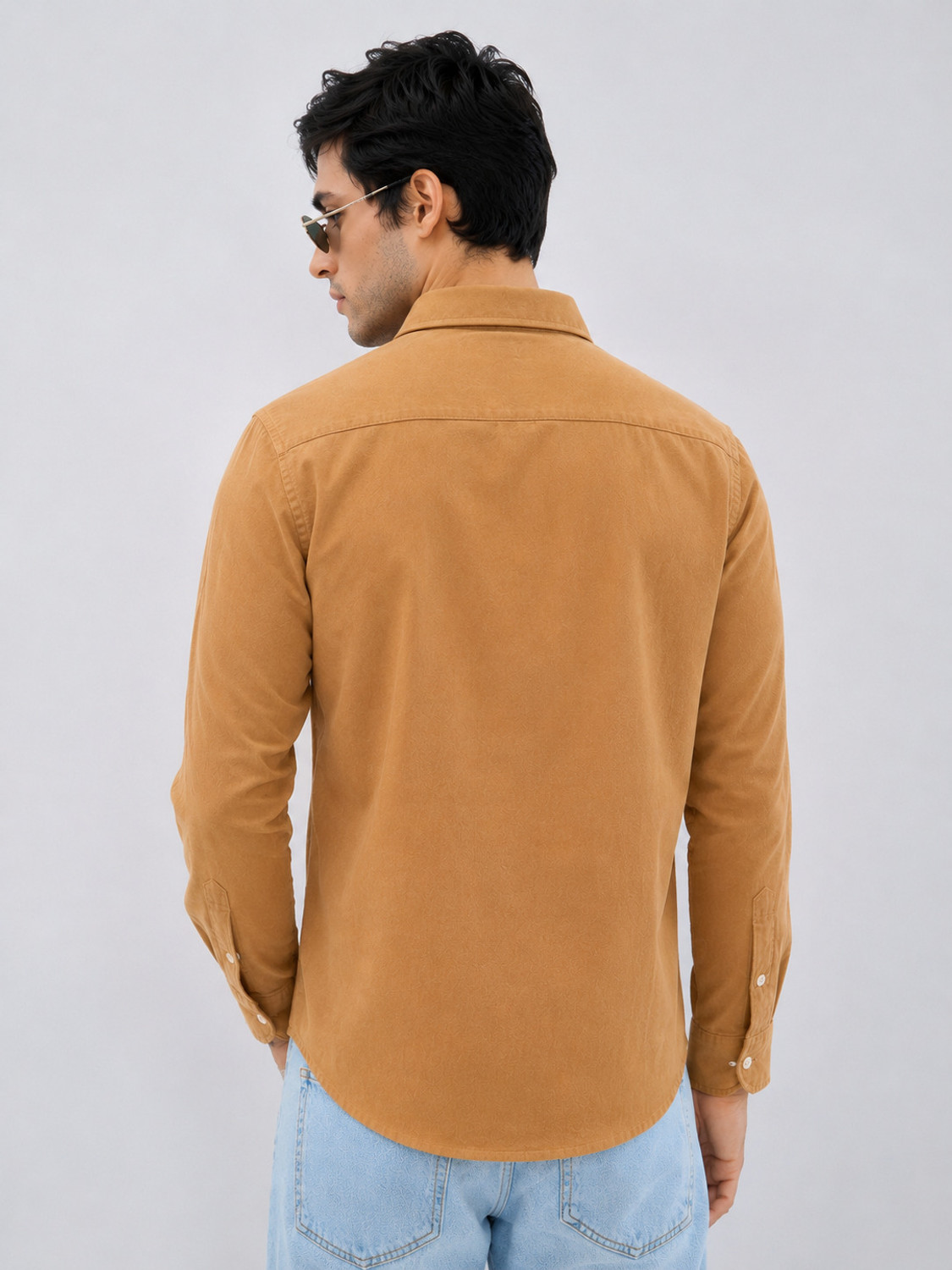 Image of NETTO UOMO Men Solid Casual Brown Shirt