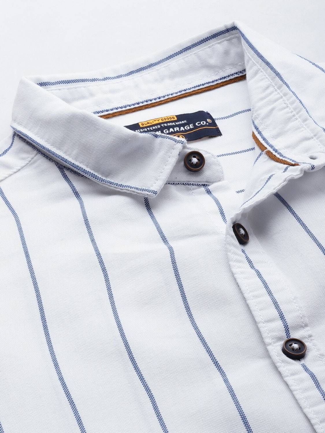 The Indian Garage Co. Men Striped White Shirt - Image 2