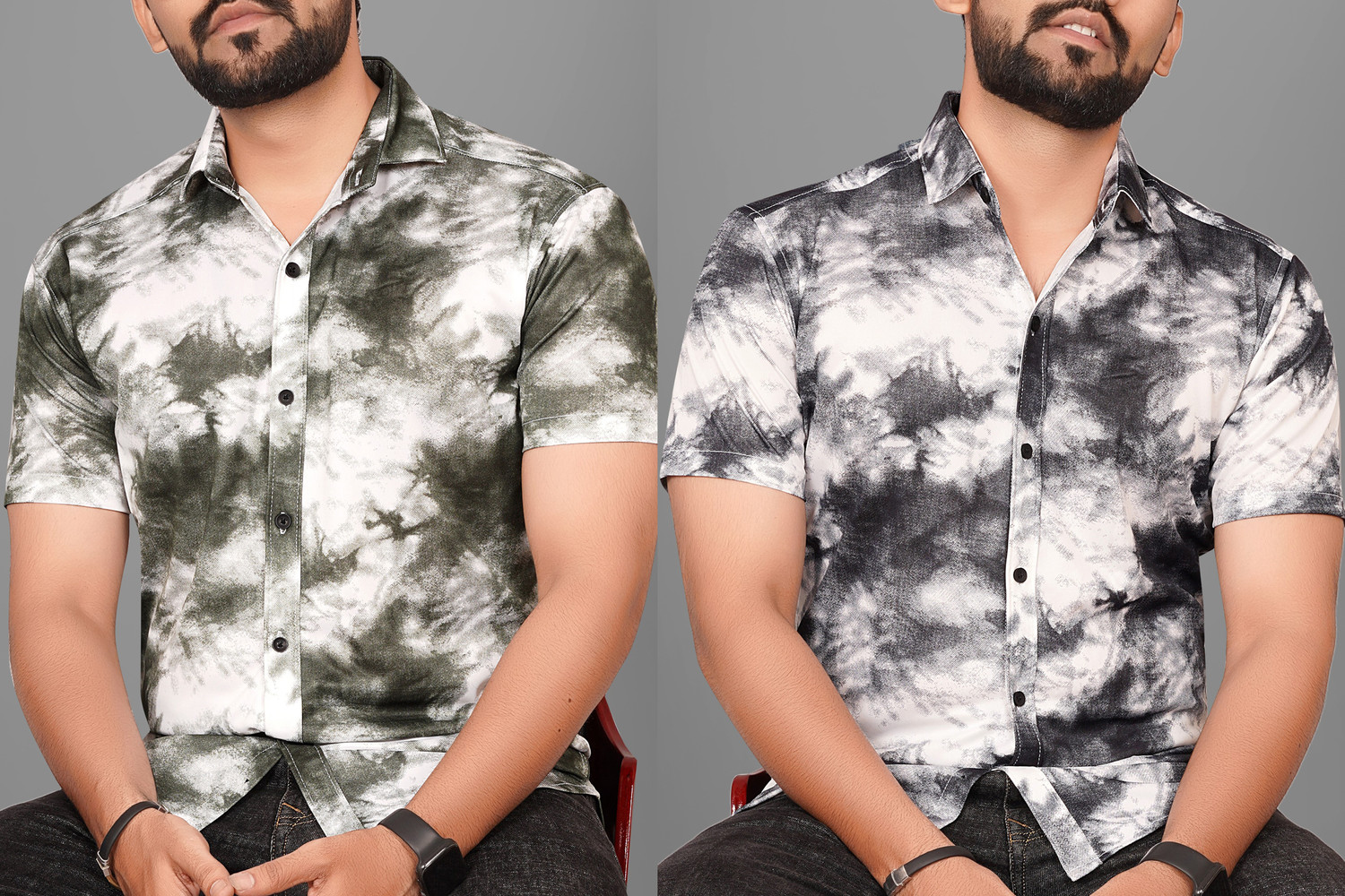 Image of Voroxy Men Dyed /Ombre Casual Multicolor Shirt