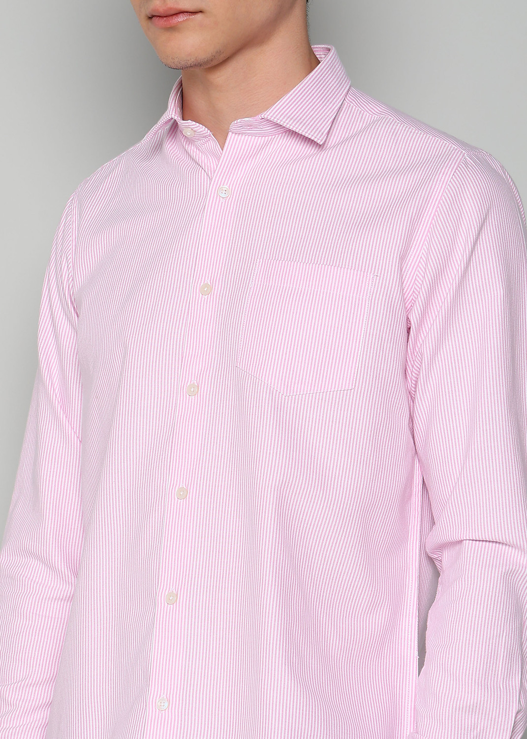 Image of INTEGRITI Men Striped Casual Pink Shirt