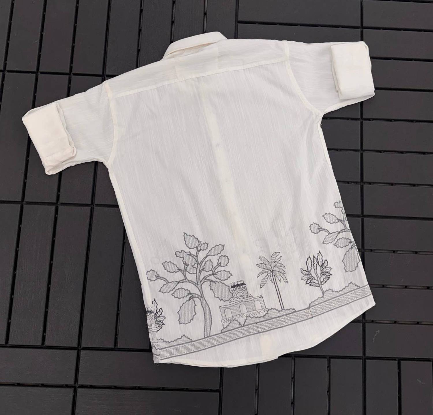Fashionez Men Embroidered Casual White Shirt - Image 5