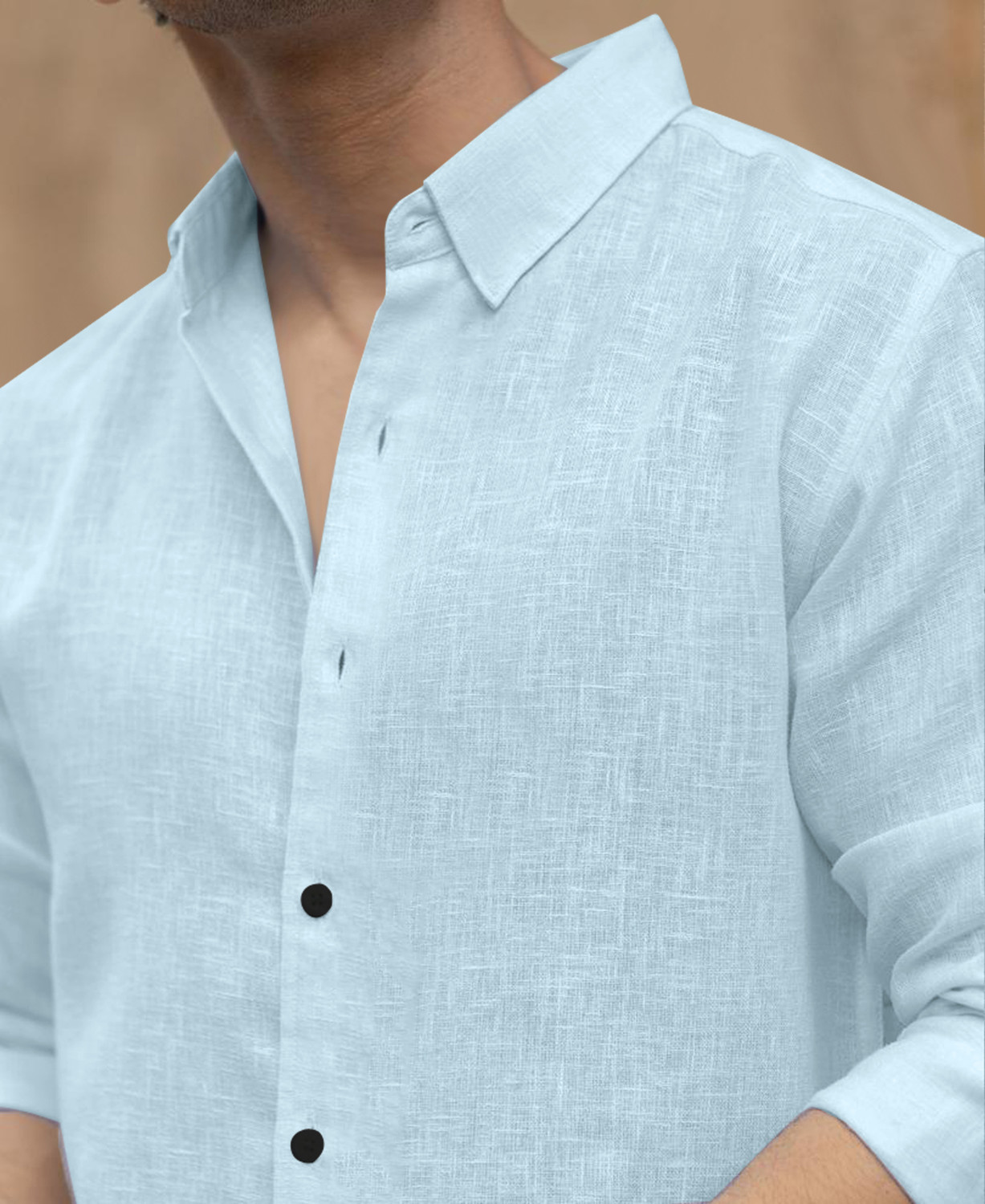 Image of savani taxtile industries Men Solid Casual Light Blue Shirt