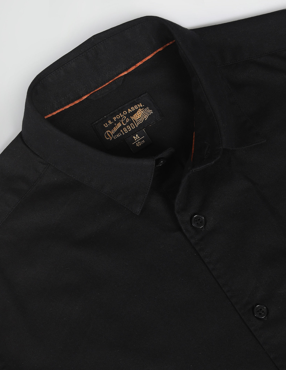 Image of U.S. POLO ASSN. Men Solid Casual Black Shirt