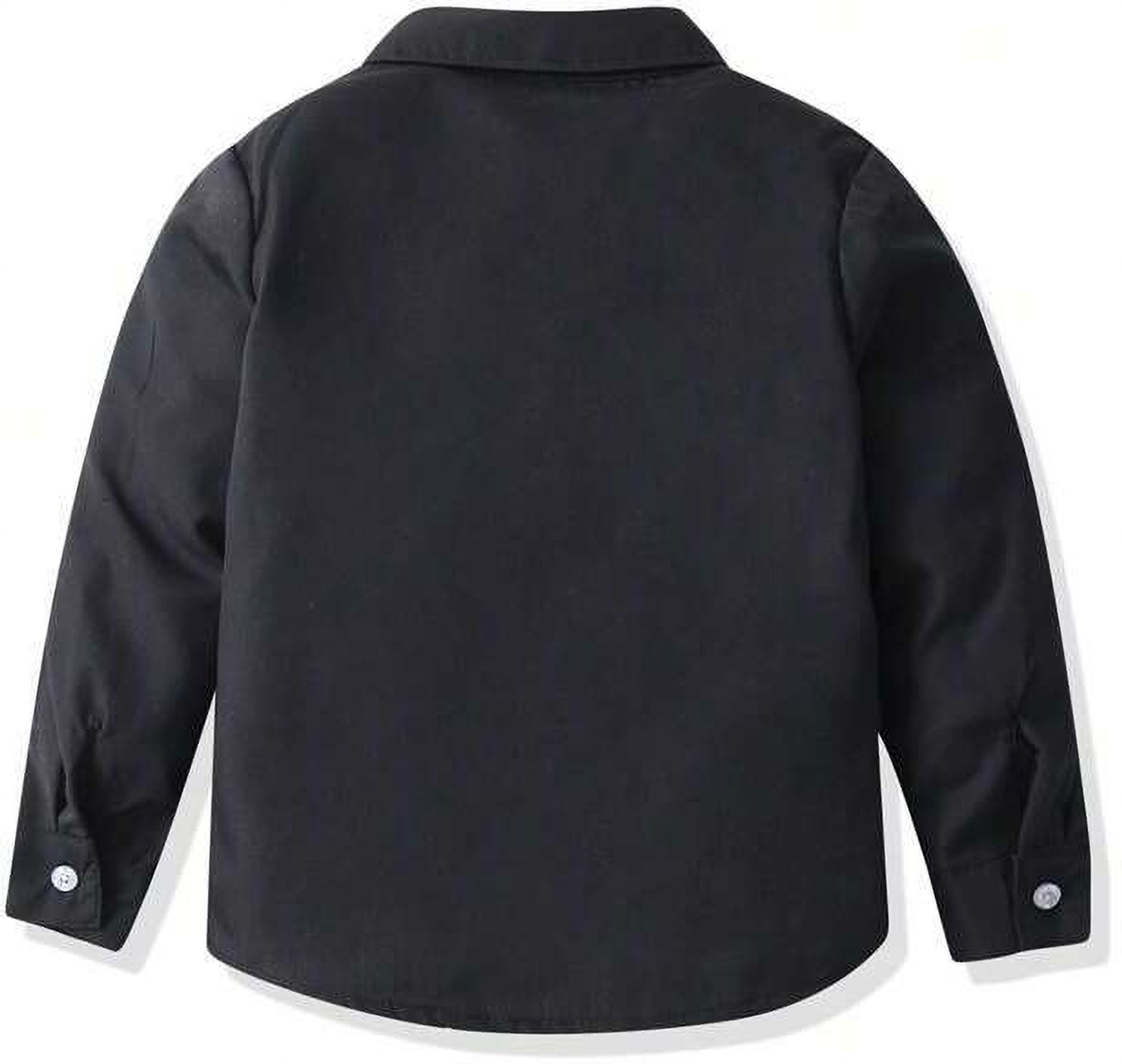 Image of LUVITUS Boys Solid Casual White, Black Shirt