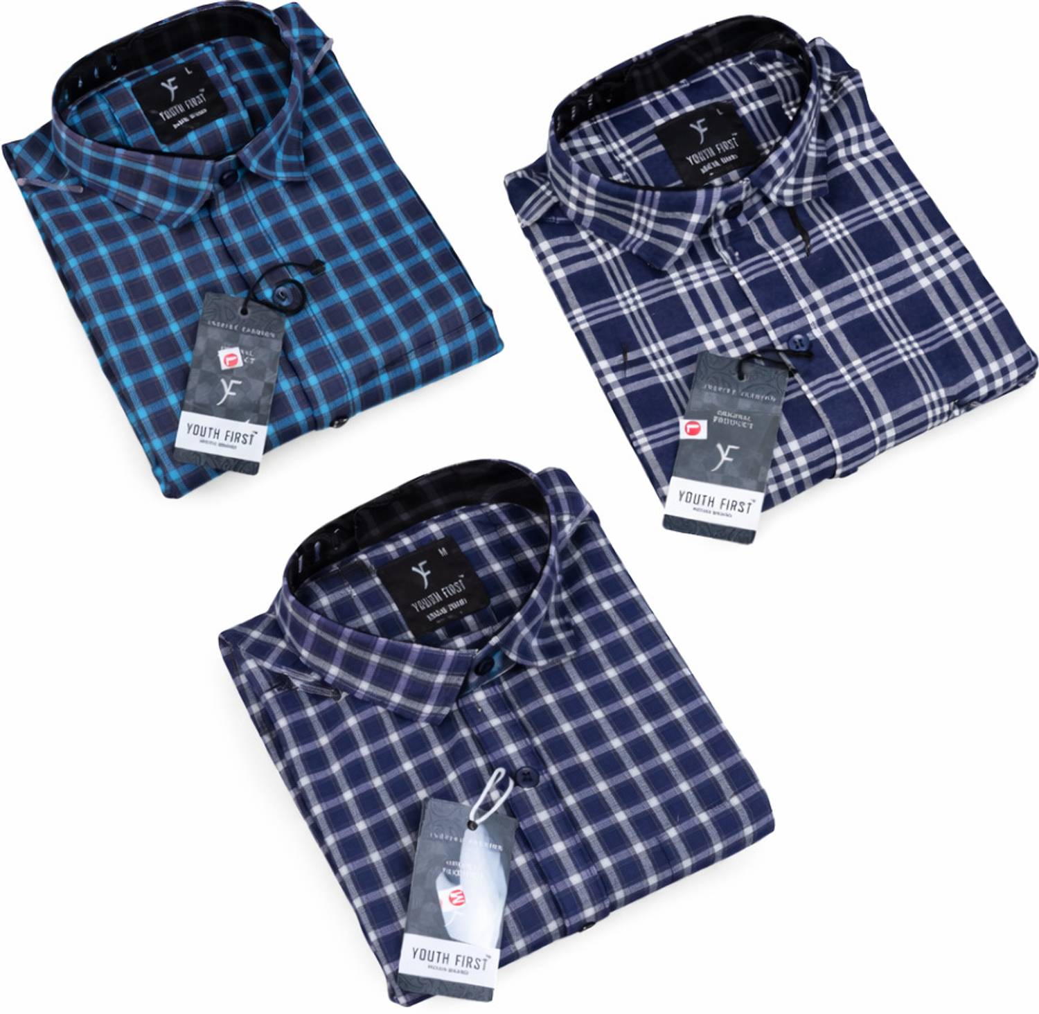 youth first Men Regular Fit Checkered Spread Collar Casual Shirt