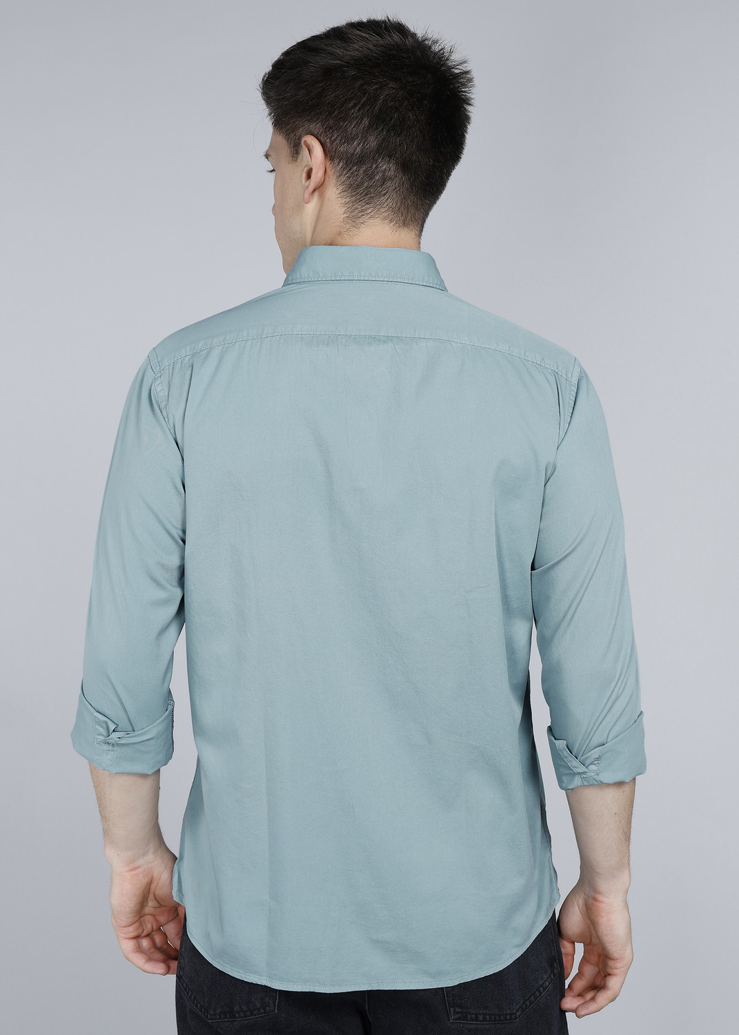 Image of Louis Philippe Jeans Men Slim Fit Solid Casual Shirt