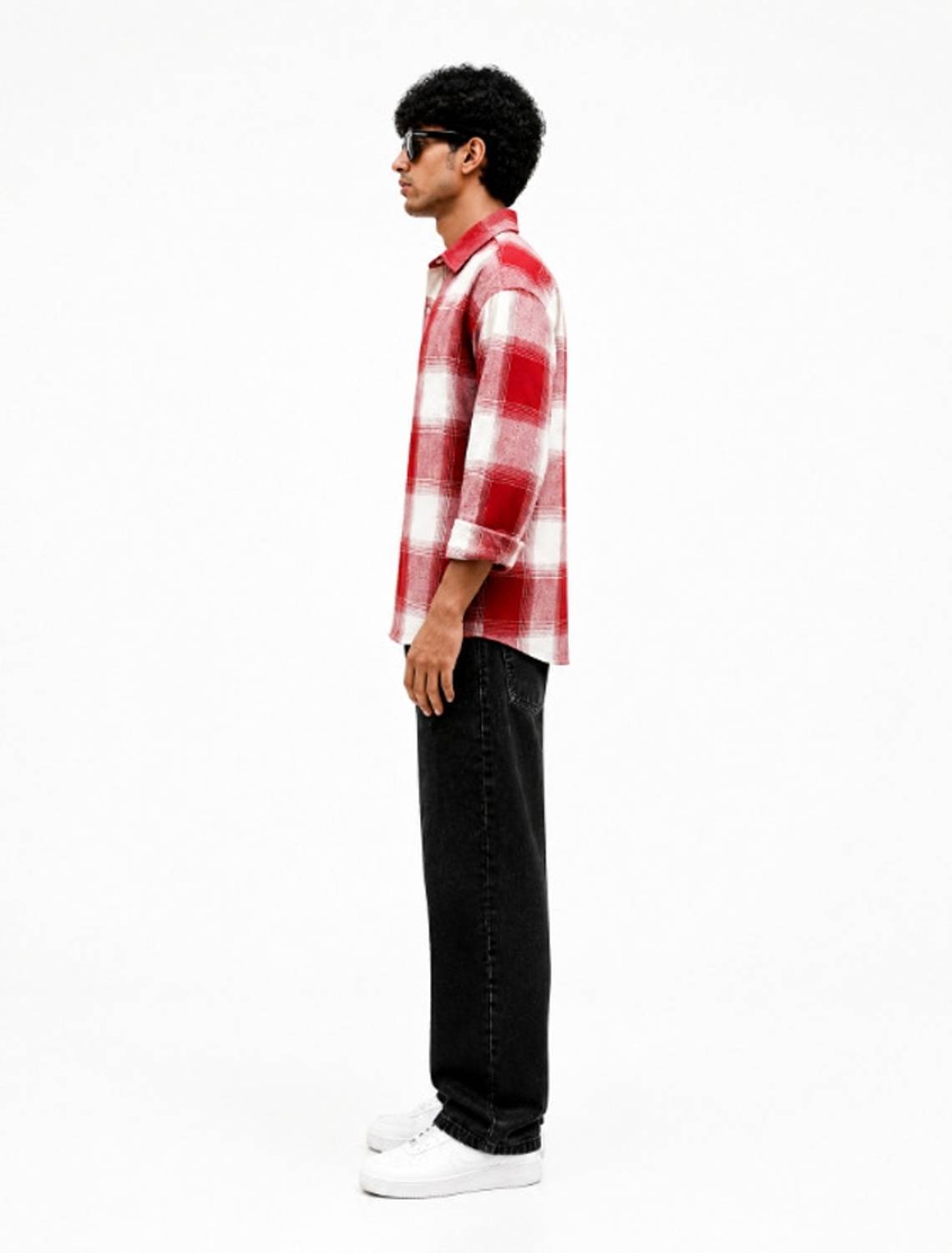 Ivory Men Checkered Casual Red, White Shirt - Image 4