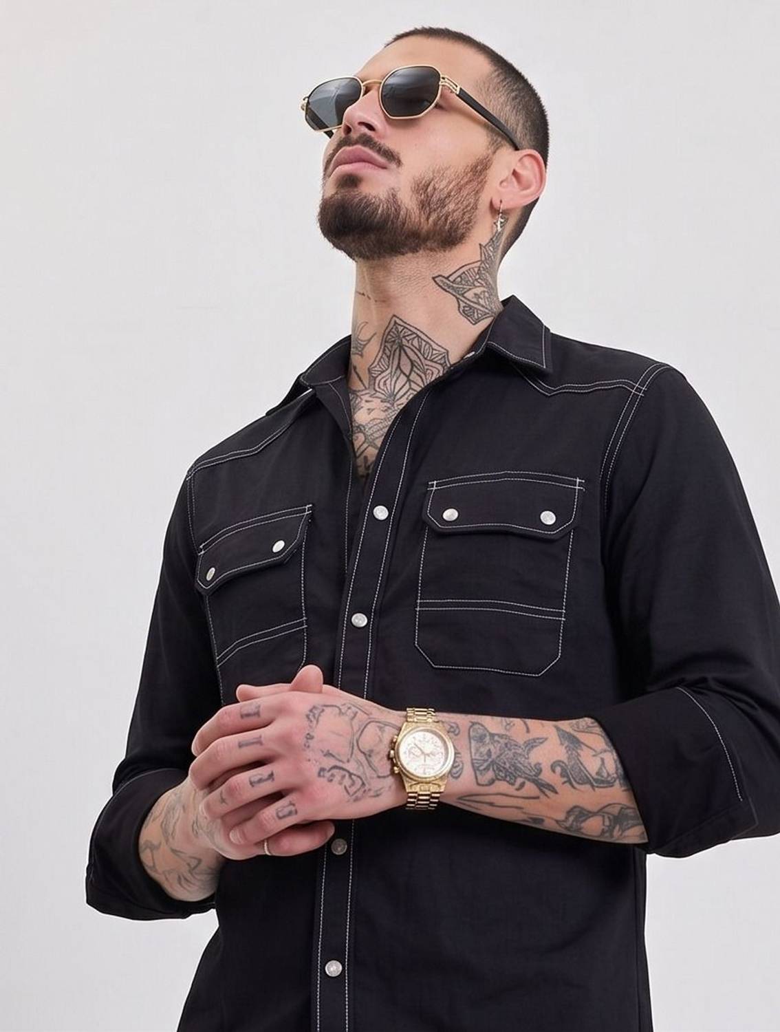NIGAM Men's Black Casual Shirt - Image 3