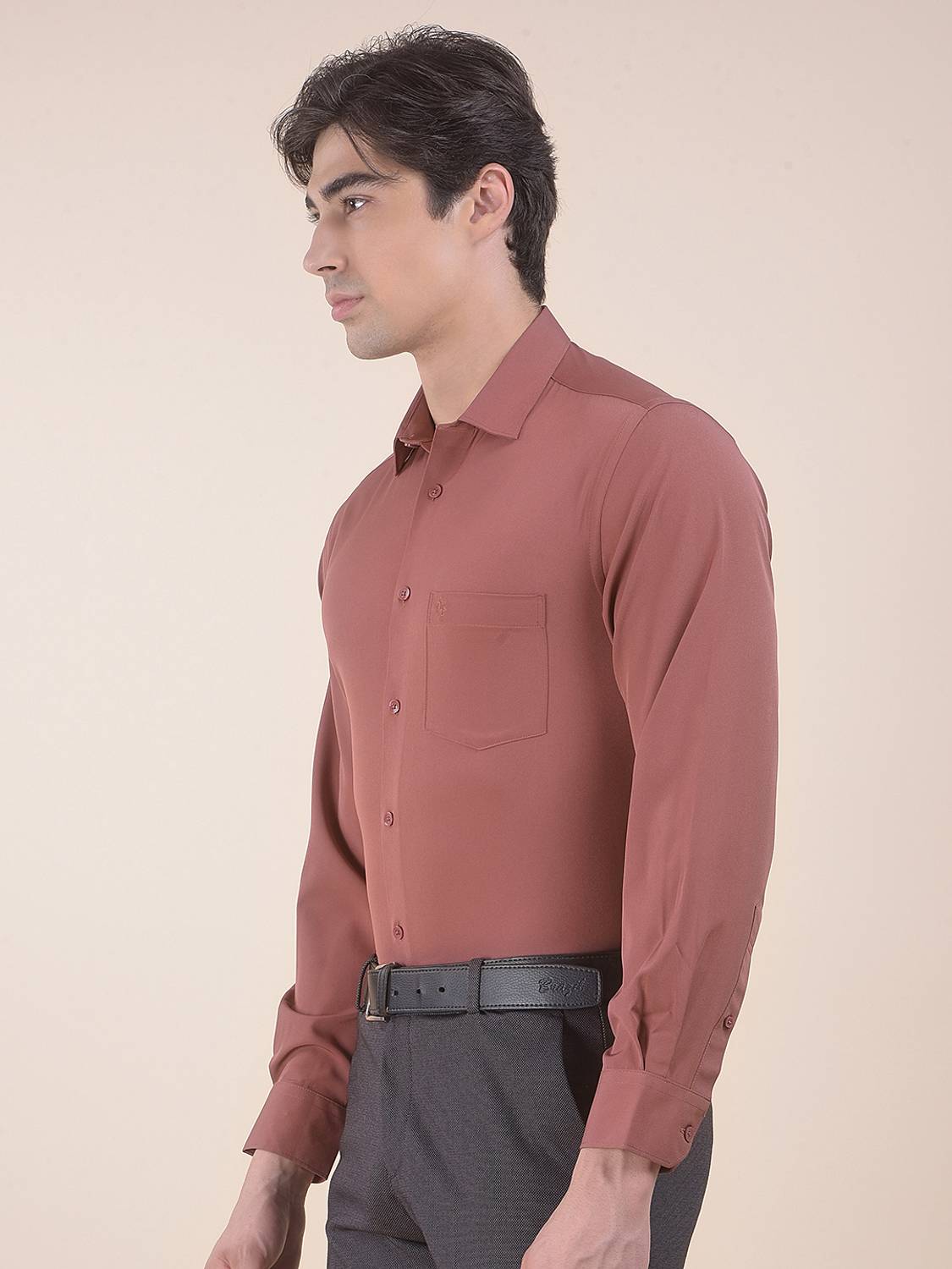 CANTABIL Men Brown Formal Shirt - Image 3