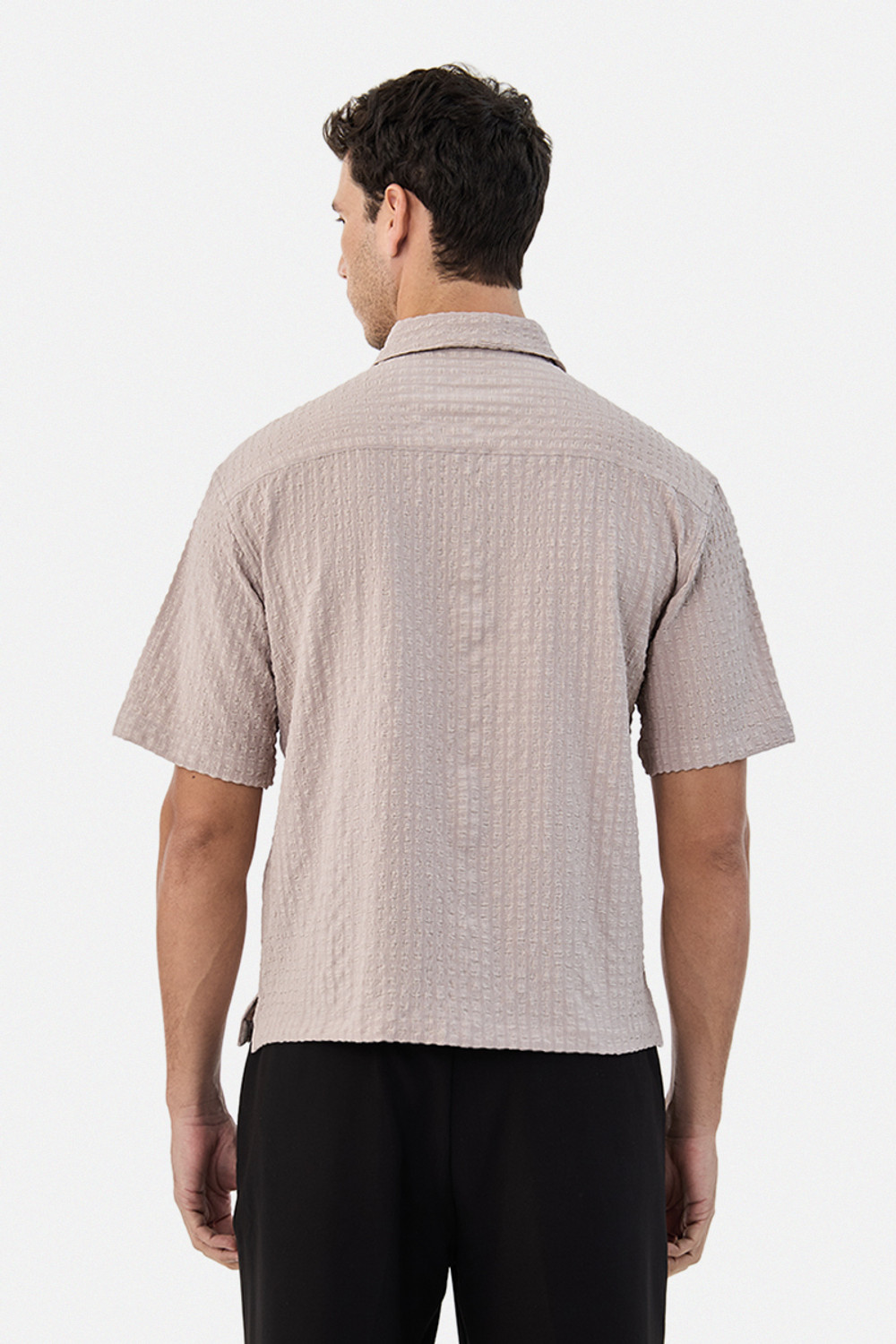Image of Snitch Men Self Design Casual Beige Shirt