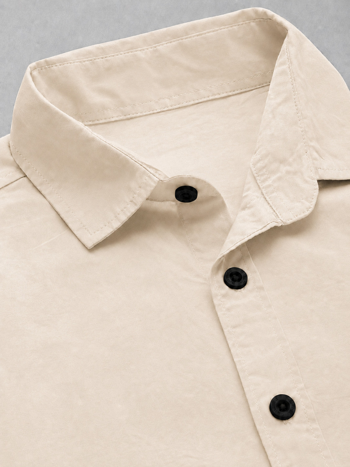 Image of mozero Men Solid Casual Beige, Black Shirt