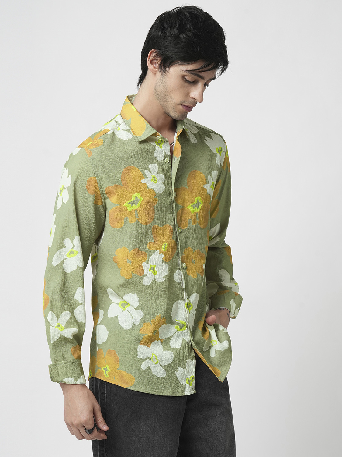 Image of VASTRADO Men Self Design Casual Multicolor Shirt
